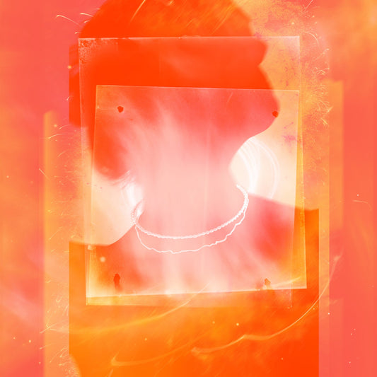 AI Generated image- Orange hue lady wearing necklaces
