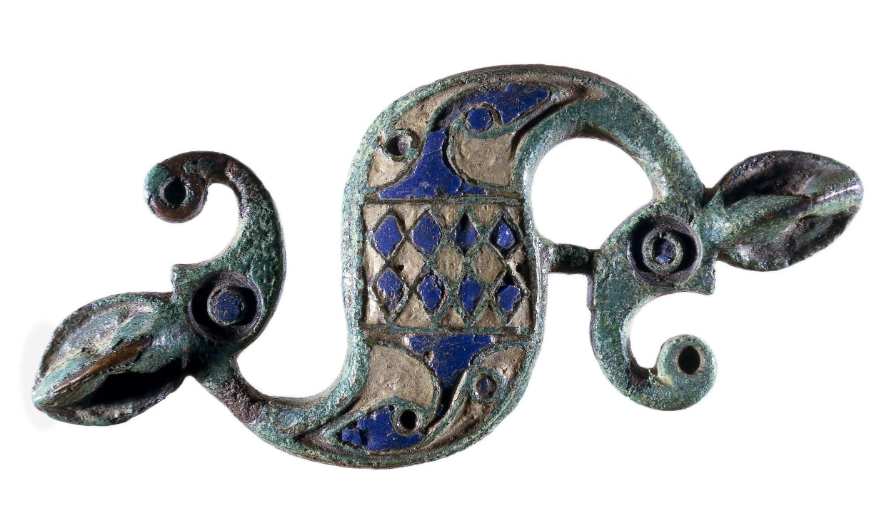 Dragonesque brooch. Romano- British. 1stC-2ndC. BCE. Copper and enamel. British Museum.
