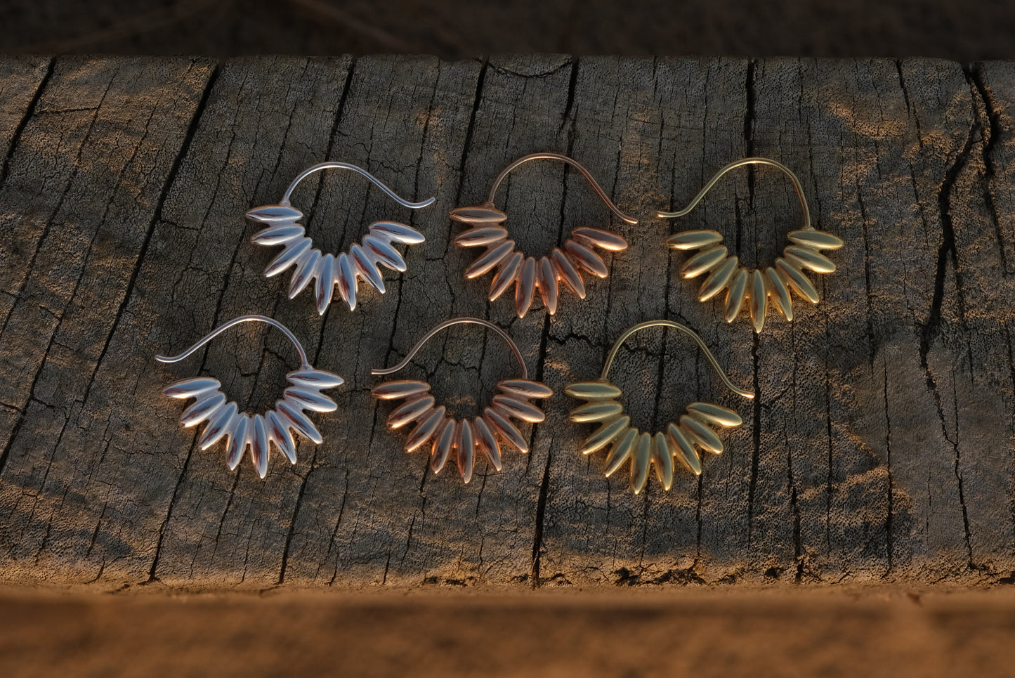Petal hoop earrings