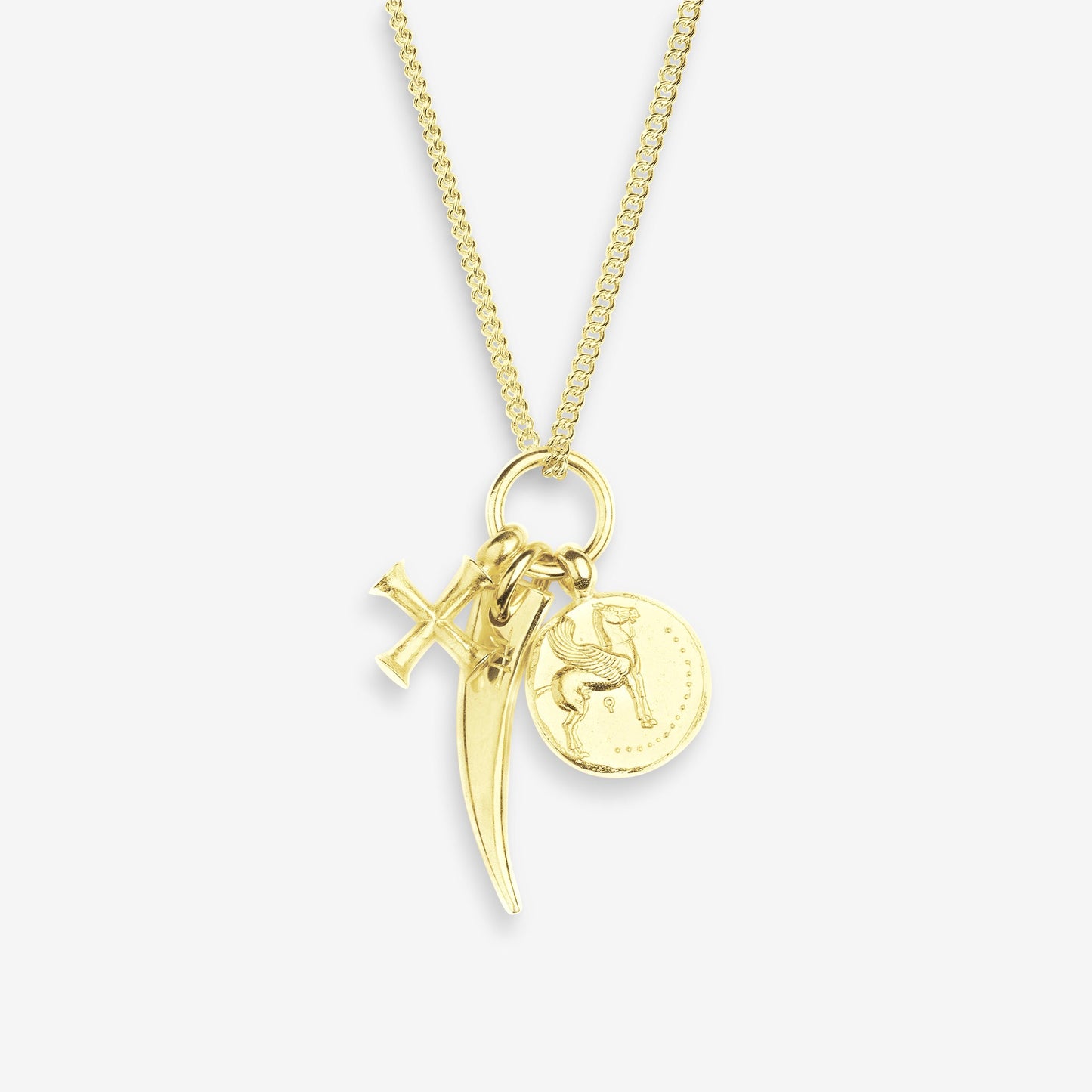 Pegasus, Byzantine cross and Congo necklace