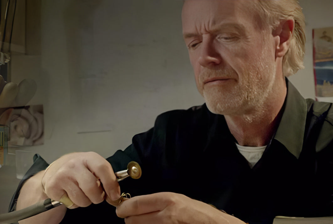 Gary Wright making jewellery.