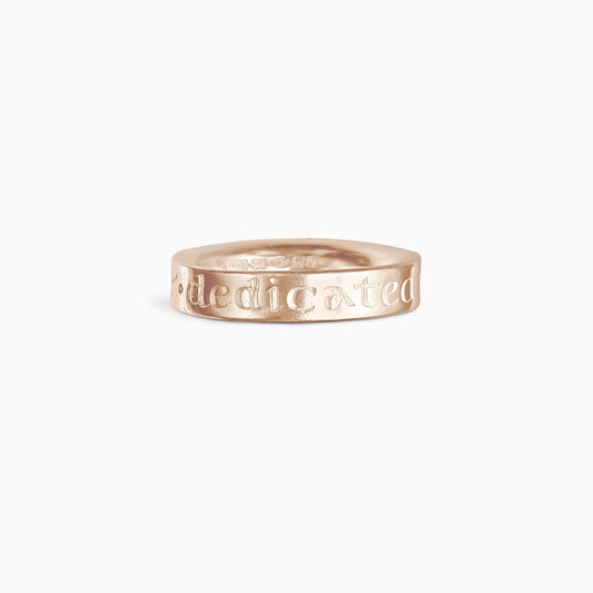 Dedicated To The One I Love men's inscription ring