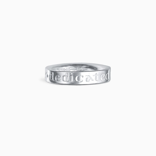 Dedicated to the One I Love inscription ring