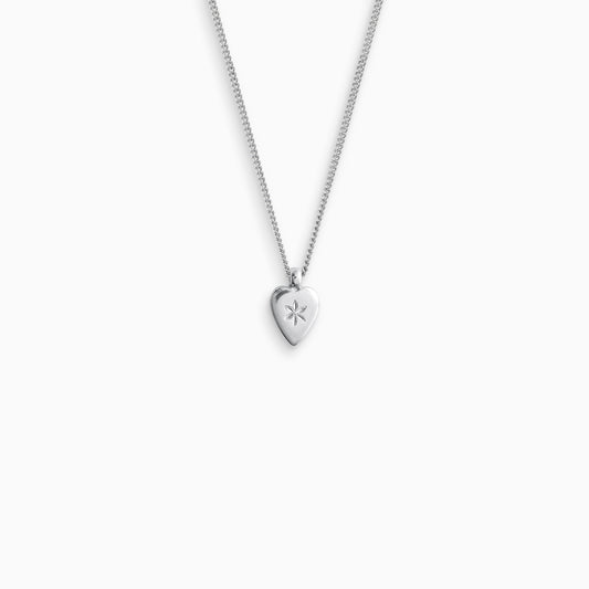 Flower Heart charm necklace