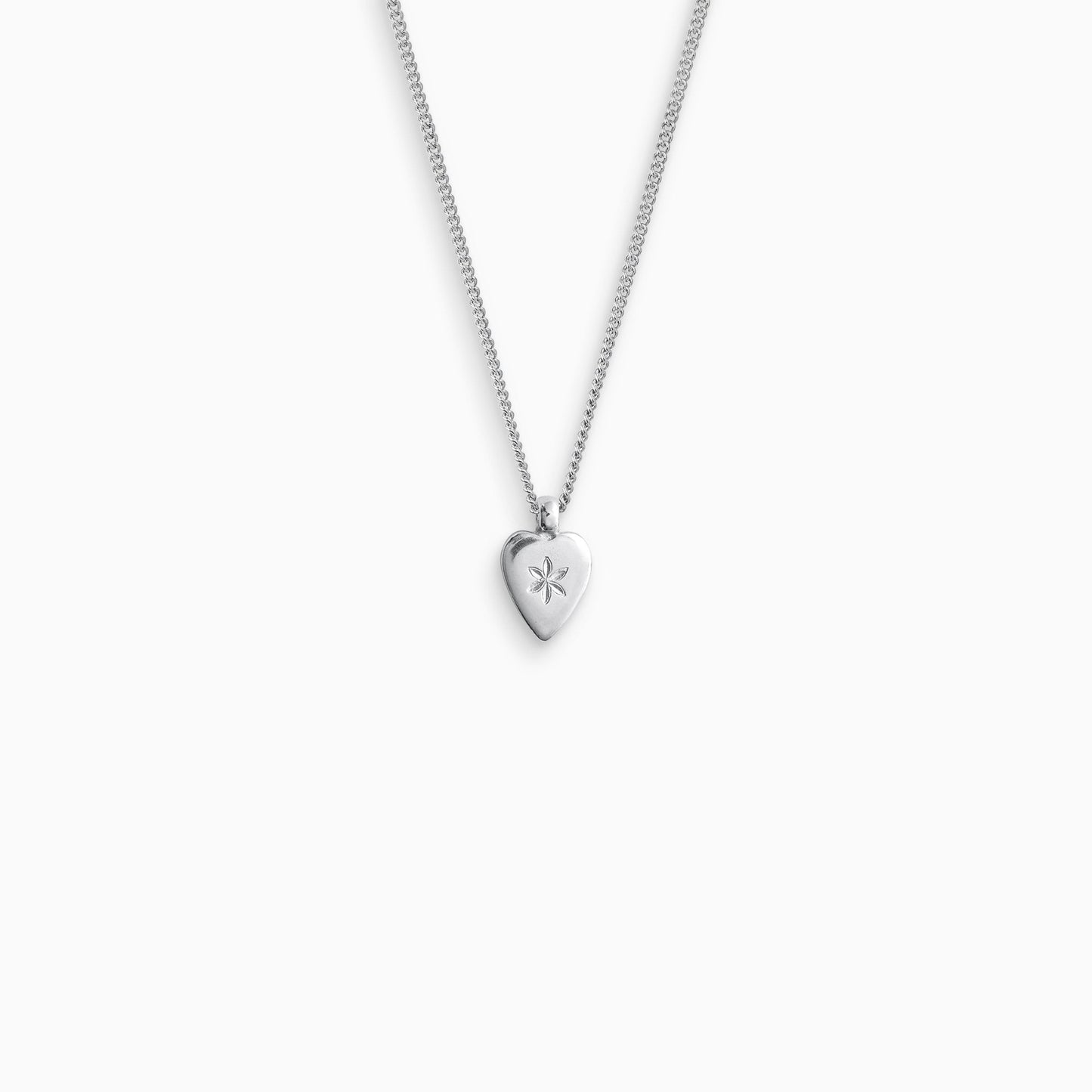 Flower Heart charm necklace