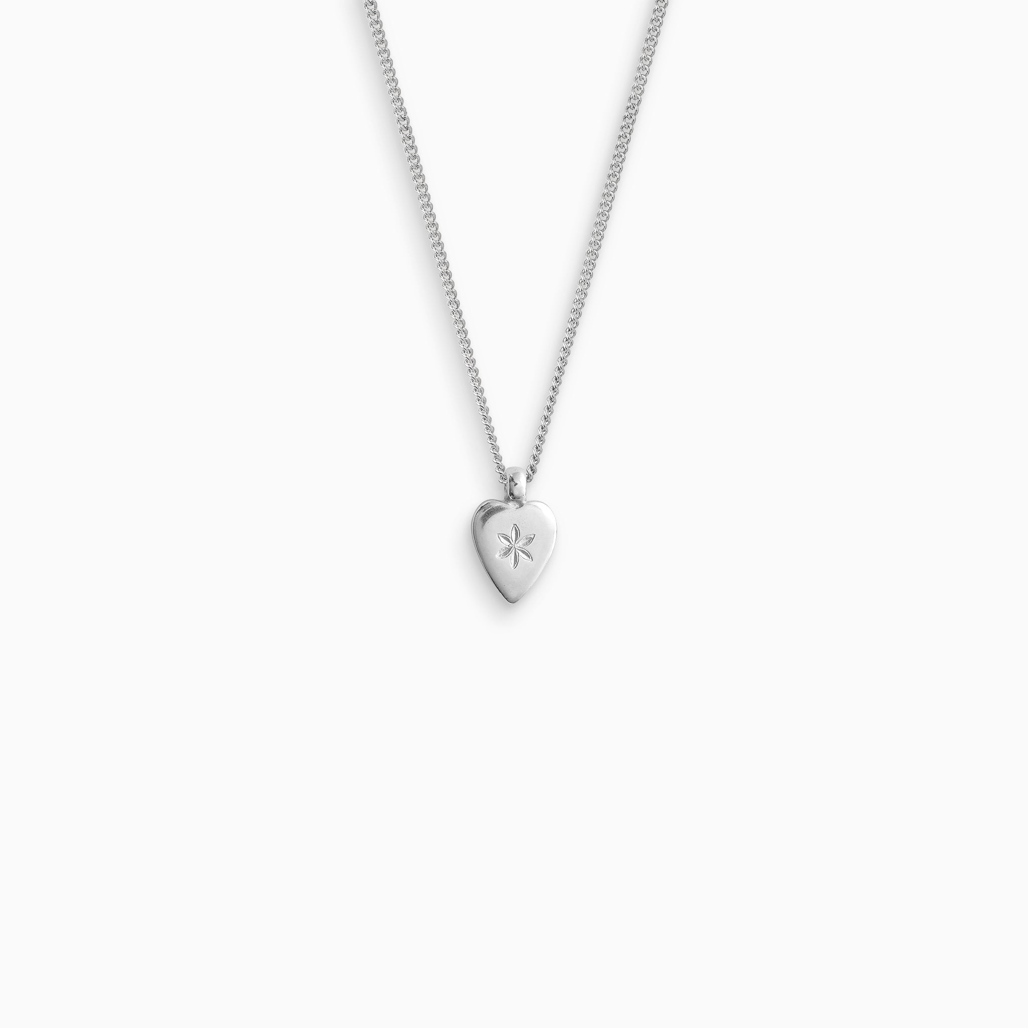Ladytree Birth Month Flower Heart Sterling Silver Necklace India | Ubuy