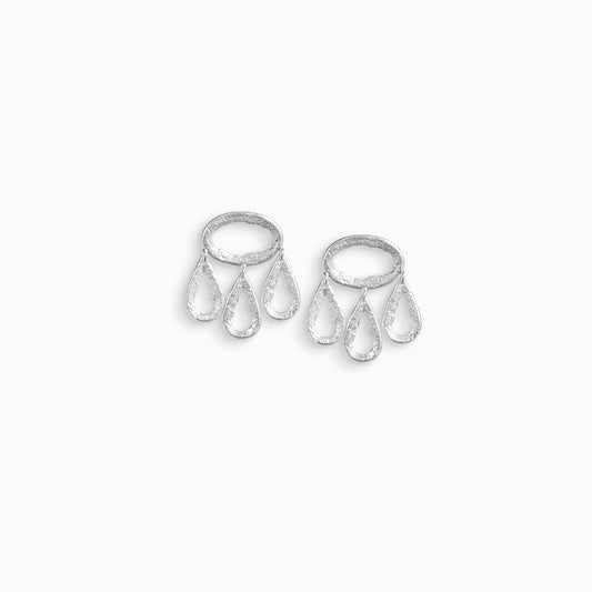 Fuego Oval Teardrop drop stud earrings