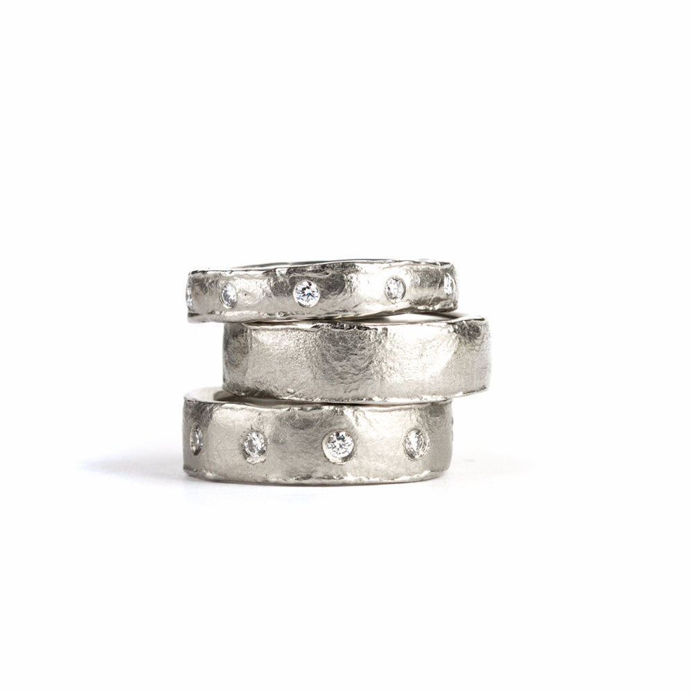 Ischia wide diamond ring