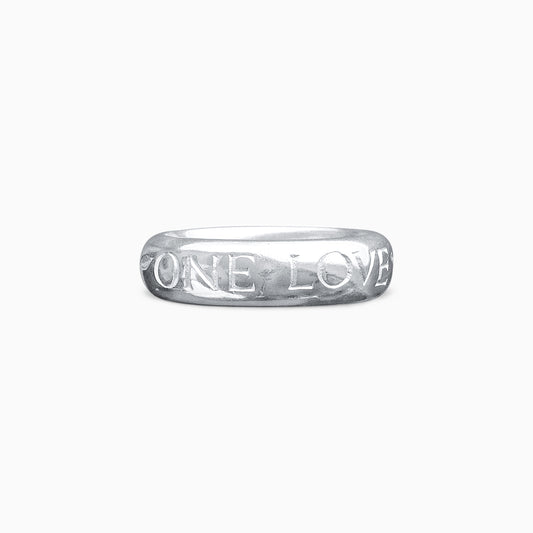 One Love men's inscription ring