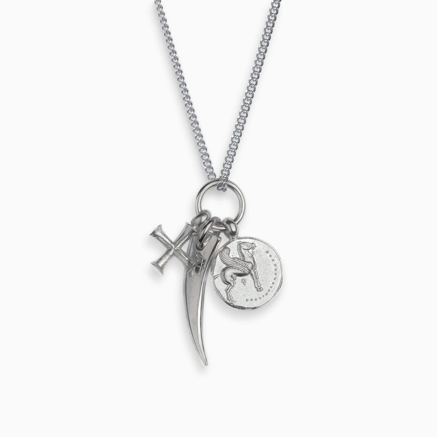 Pegasus, Byzantine cross and Congo necklace