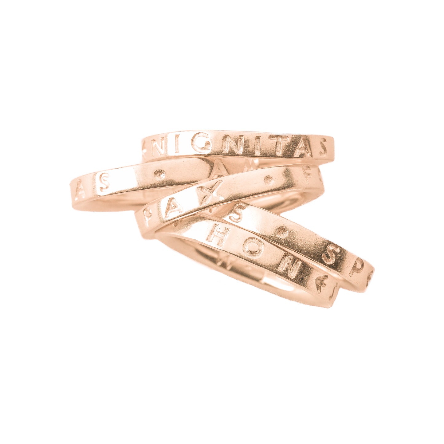 Sentiment inscription rings. Set of 5 or singly