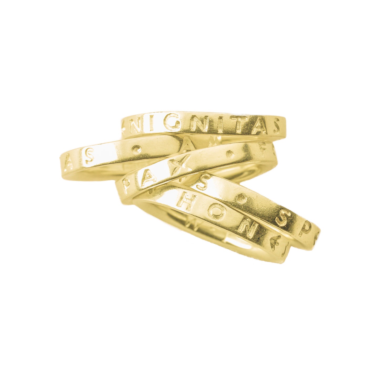 Sentiment inscription rings. Set of 5 or singly