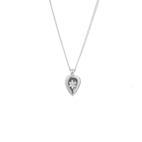 Children's Flower Heart charm necklace