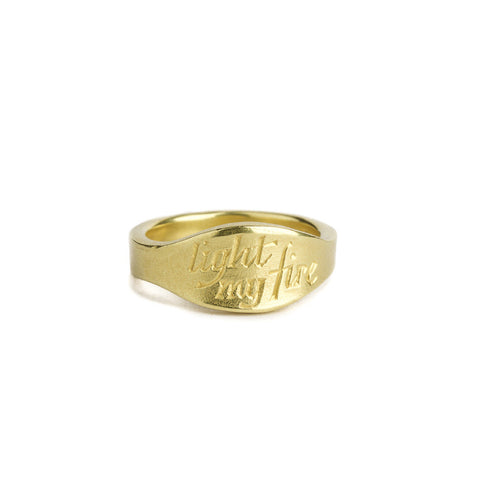 Light My Fire inscription ring